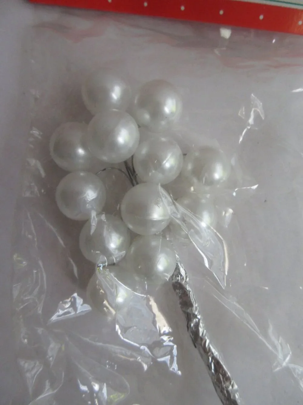 Christmas Craft 16mm Ball Picks (12) Pearl White Rag Shop 6 Pkgs NOS Vintage